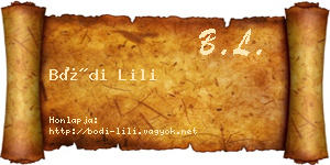 Bódi Lili névjegykártya
